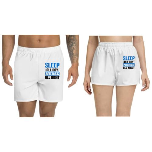 udnag Unisex Regular fit 'Nurse | Sleep All Day Nurse All Night' Polyester Shorts [Size S/28In to XL/40In]-picture-53