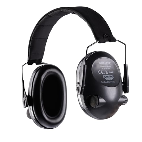 Auriculares para protección acústica Mil-Tec activos color negro para aventura outdoor