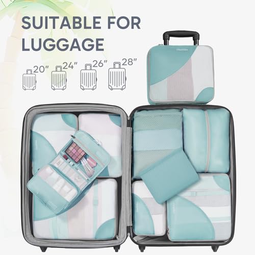 Image of OlarHike 10 Set Packing Cubes for Travel, Gifts for Women Mom,Anti-Tearing Suitcase Organizer with Over 1000 pcs Mesh Holes,Vacation Essentials & Accessories for Cruise Ship