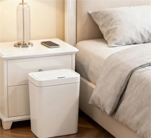 Bote de basura con sensor inteligente sin contacto de 15 litros para hogar y baño 7