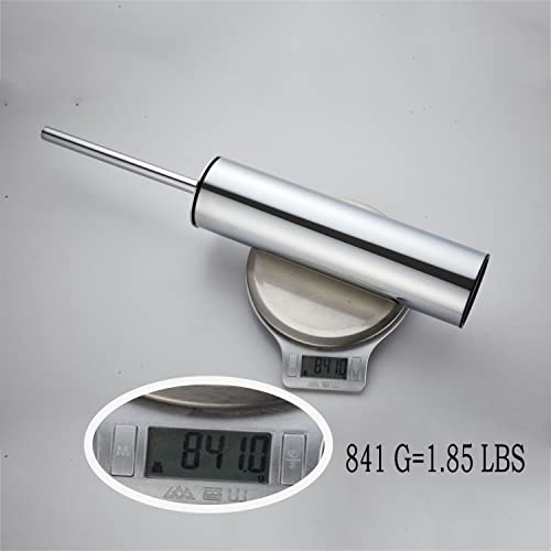 Image of Freestanding Luxury Toilet Brush 304 Stainless Steel Toilet Brush and Holder 19-Inches Tall Round Rust Resistant Anti-Odor and Easy to Clean with Polished Chrome Finished
