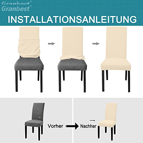 Granbest Premium Wasserdicht Esszimmer Stuhl Abdeckungen Satz Von 4, Stretch Hohen Zurück Stuhlhussen Slipcover Für Esszimmer… – Ansicht 6