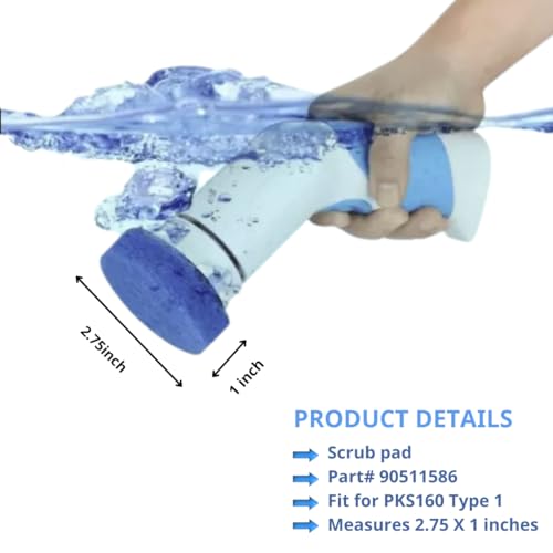 Image of 90511586 Power Scrubber Scrub Pad Fits for Black & Decker PKS160 Part# 90511586 (Blue) (2)