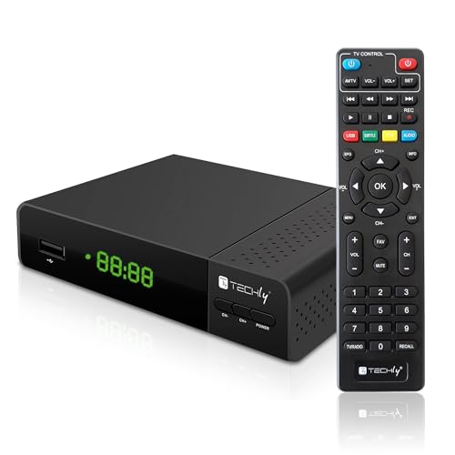 Techly 360998 Decoder Ricevitore Digitale Terrestre DVB-T/T2 H.265 HEVC 10bit