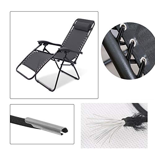 Universal Replacement Cords For Zero Gravity Chair 4Pcs Elastic Laces Antigravity Chair Patio Lounge Recliner Repair Kit (Black 2 Longs 2 Shorts) #TOP1
