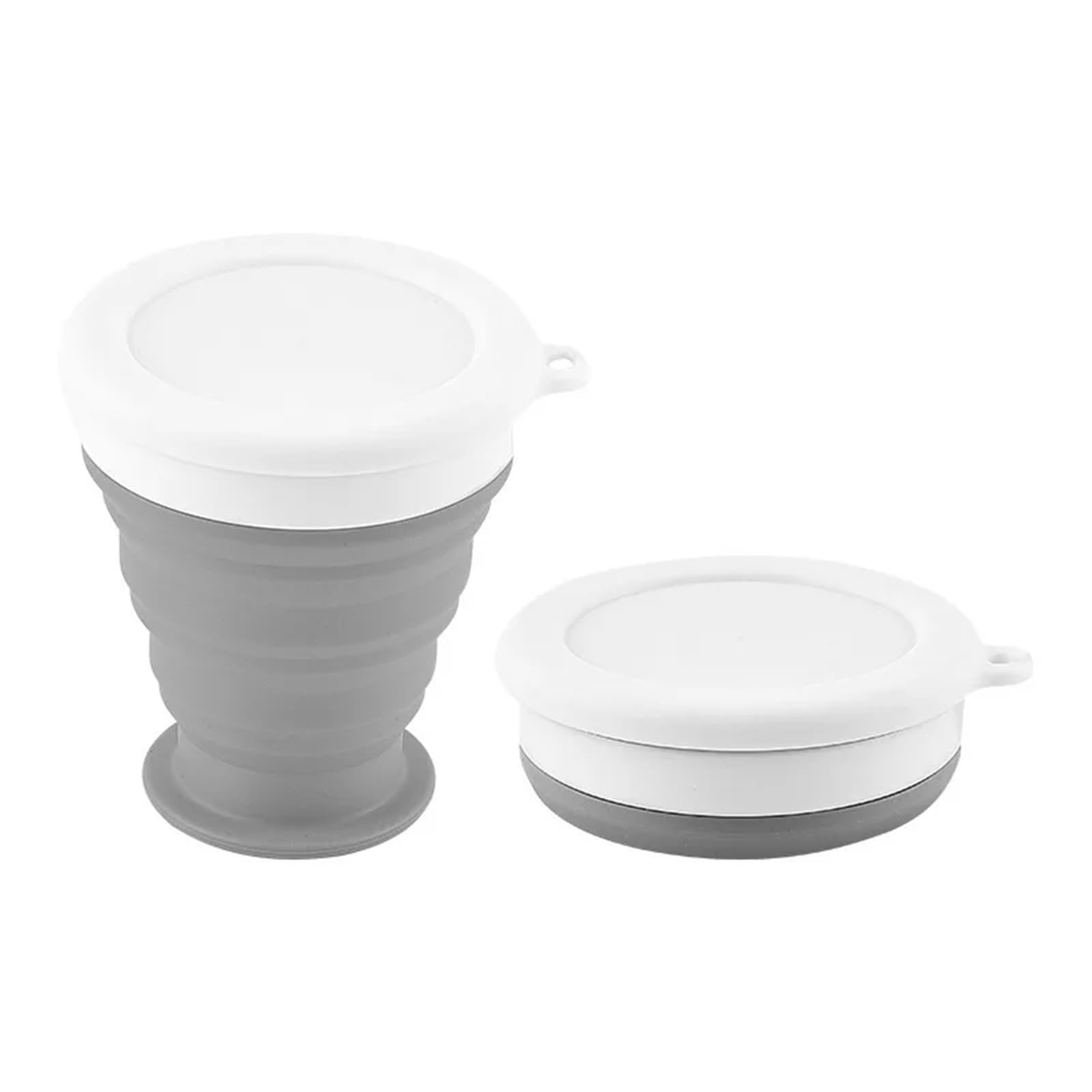Gobelet pliable Gobelet en silicone Tasse d'eau pliante en Silicone, Portable, télescopique, pliable, avec couvercle, for et Camping, 200/350ml(Gray,350ml)