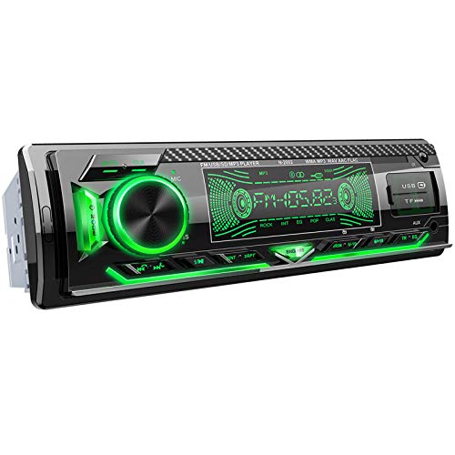 CENXINY Autoradio Bluetooth Manos Libres Incorporado Micrófono Bluetooth 5.0, USB/TF/FM/AUX/WMA/WAV/MP3 Media Player Bass con 7 Luces de Colores