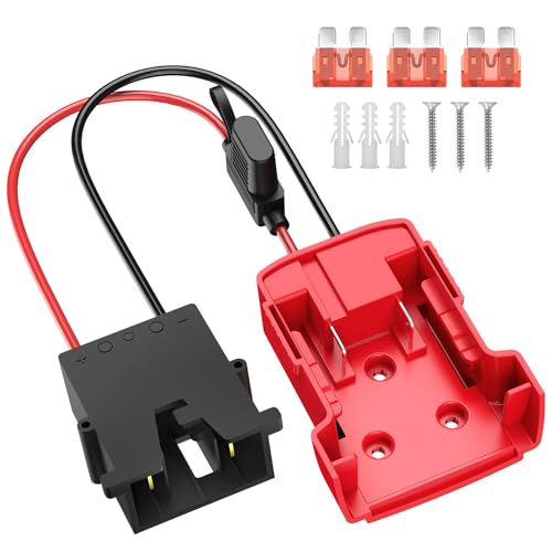 Power Wheel Azocek Adapter Compatible with Milwaukee 18V Battery with Wire Harness Connector Compatible with 12 Volt Power Wheel 12AWG Wire with 40A Fuse