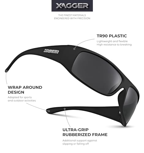Image of Sports Polarized Sunglasses for Men Wrap Around TR90 Frame Sun Glasses