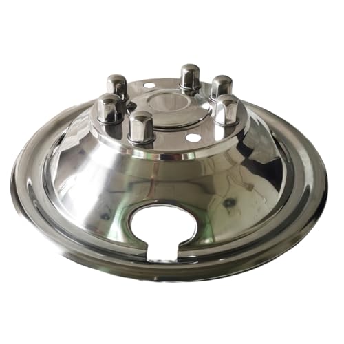 Image of 4pcs 16 inch 304 Polished Stainless Steel Wheel Simulators for 74-98 F350 | Dually 8 Lug 4 Hand Hole,Bolt On Hub Caps, Screw On Wheel Covers For 92-23 E350 96-03 /15-19 E450