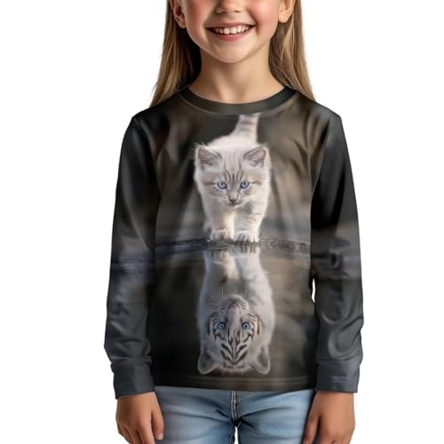 Girls Long Sleeve T-Shirt 3-16Y Kids Casual Pullover Tops Novelty Graphic Tees Shirts Soft School Fall Outfit