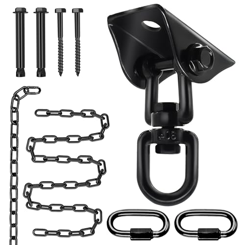 Premium Hammock Hanging Kit -1600lbs Capacity, 60" Chain & 360° H...