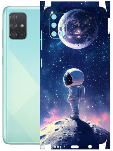 Image of AtOdds - Full Body Back Screen Guard Protector Film - Lamination Wrap Skin Sticker Compatible with Samsung Galaxy A51 | Scratchproof Matte Finish (Moon)