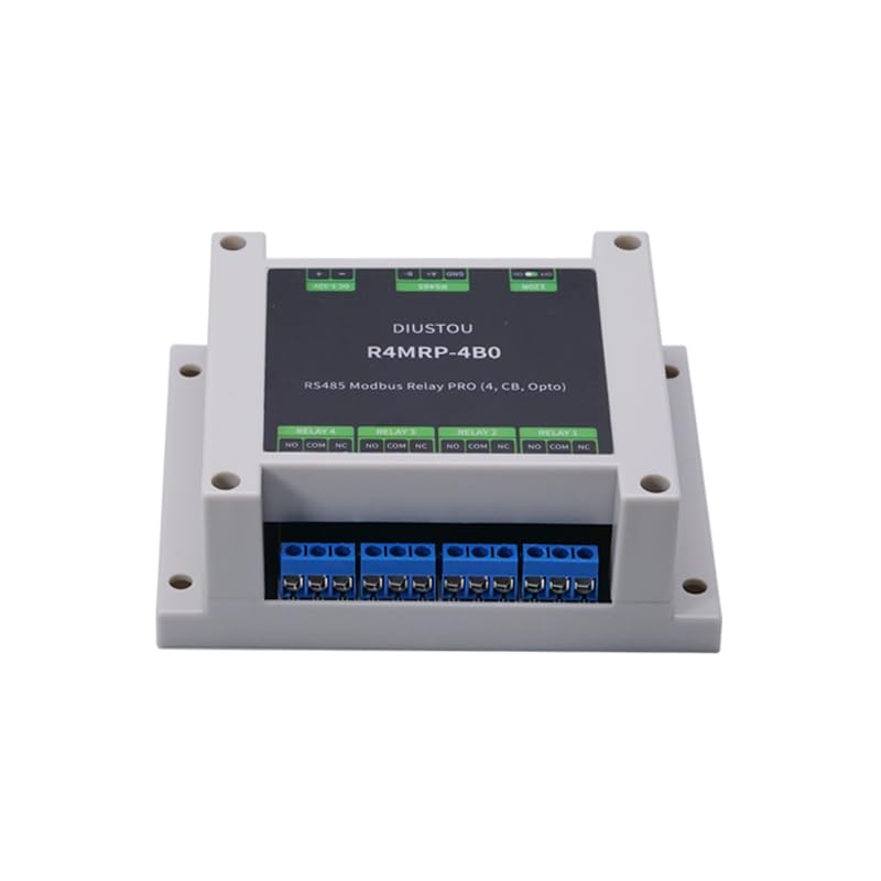 RS485 Relay Modbus RTU Protocol Control 5-32V Voltage Industrial Grade Controller with ABS housing DIN Rail mounting (4-Channel)