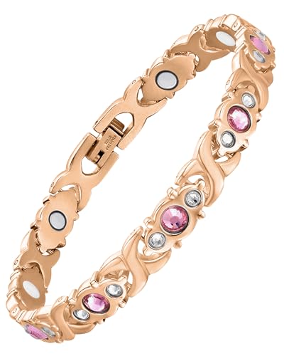 Jecanori Magnetic Bracelet for Women- 3500 Gauss Ultra Strength Magnets Bracelet Include Removal Tool,Ideal Gift