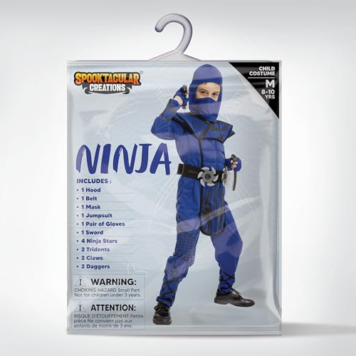 Spooktacular Creations Boys Ninja Costume, Dragon Scales Ninja Outfit with Accessories for Kids Toddler Halloween Parties