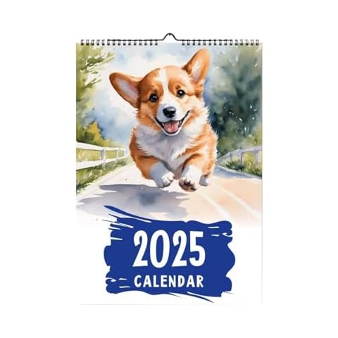 Rvikurc 2025 Corgi Monthly Wall Calendar, 9 x 11 Inch Corgi Themed 2025 Elegant Wall Calendar,12 Month Calendar Planner, Animals Dog Breeds Calendar 2025 Cover
