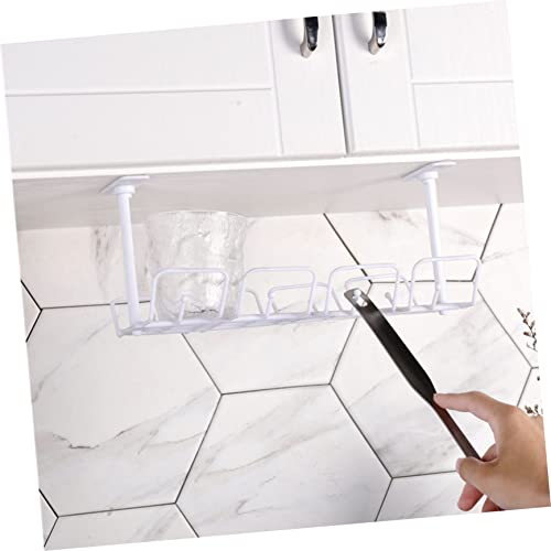 UKCOCO Canasta de almacenamiento para cables bajo escritorio Gris, estante colgante organizador de cables para oficina, cocina y dormitorio, gestión fácil de cableado miniatura 4