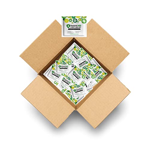 Image of Portable Travel Size First Aid Kit - 60 Pack Case | Perfect for Home, Office, Car, School, Business, Travel, Hiking, Hunting, and Outdoors | Individually Wrapped First Aid Products (Green)