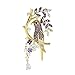 CJshop Damen Brosche Damenmode-Accessoires Damen Elegante dreifarbige Schönheitsblume und Vogelbrosche Klassische Party Brosche Vogel-geformte Brosche Brooch Dekorative (Metal Color : Purple)