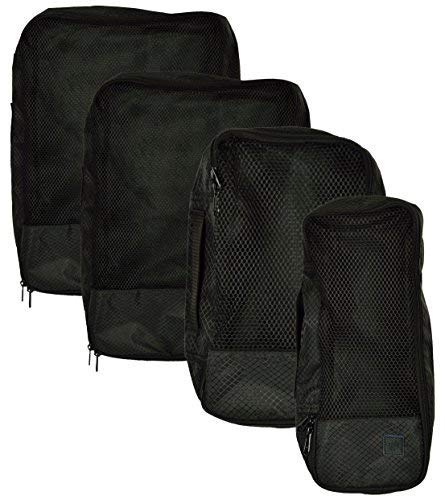 Image of PACKING CUBES -SET OF 4 (SMALL .MEDIUM, LARGE AND SLIM) (BLACK)