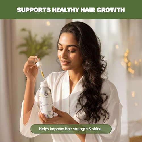 Image of VedaOils Moringa Hair Oil 100ml | 100% Pure Cold Pressed Moringa Oil for Hair Growth, Face & Skin Nourishment