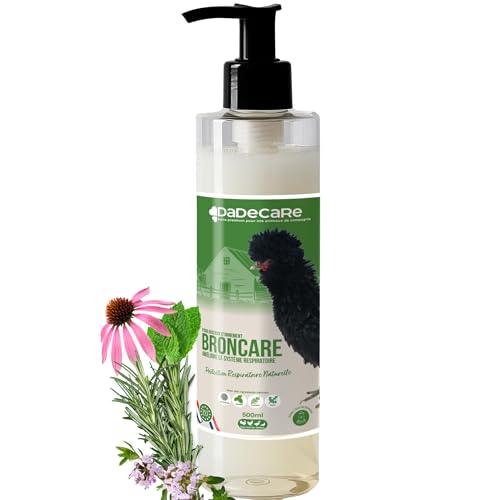 Broncare Respiratoire 500 ml avec ADEC - Poules, volailles de volaille et exotiques - Huiles essentielles, renforcement immunitaire et respiratoire - échinacée, menthe, thym et romarin
