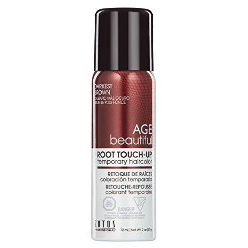 AGEbeautiful Root Touch-Up Spray Temporary Hair Color, Cover Up Gray Concealer, Darkest Brown
