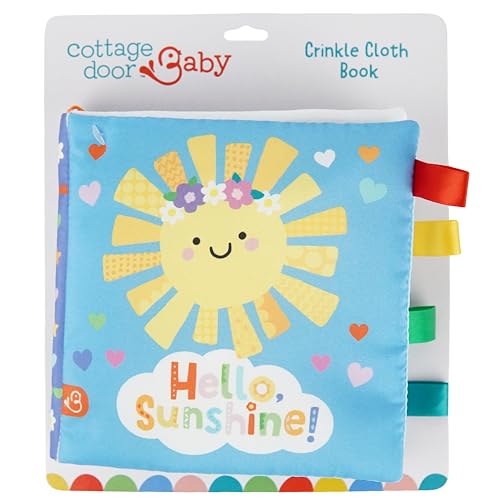 Hello, Sunshine! Crinkle Cloth Baby Book with Ribbon Tags