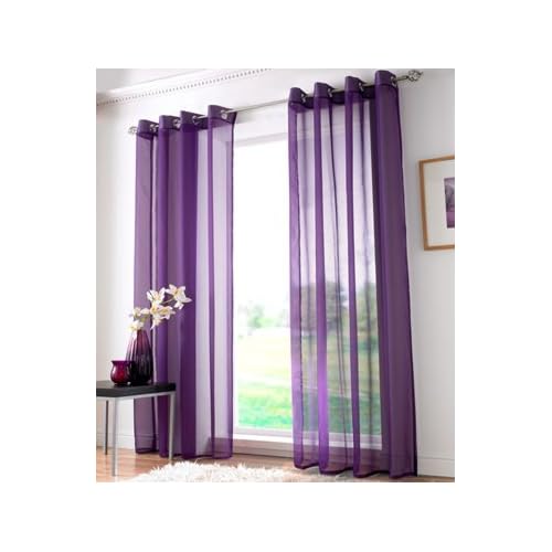Ready Made Voile Curtains Amazon Co Uk