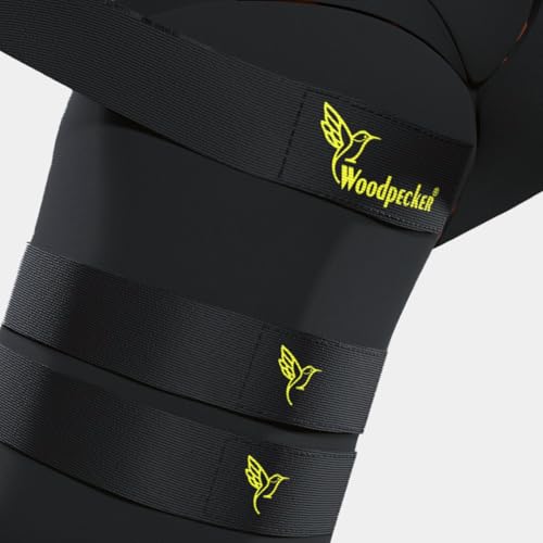 Protector de muslo para cricket Woodpecker negro y naranja miniatura 6