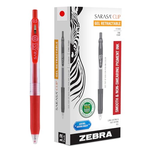 Stylos roller gel noir Zebra Pen Sarasa Clip 0,5 mm