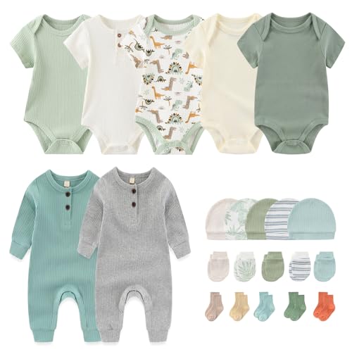 Image of MAMIMAKA Newborn Layette Gift Set 22-Piece Baby Boy Girl Bodysuits Infant Outfits Essentials and Accessories 0-12 Months