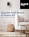 SANUS Speaker Wall Mount + Power Kit - Universal Speaker Mount Tilts, Swivels & Hides Cords Behind Wall w/ 10ft ETL Certified Cable - DIY Install Works w/Sonos Era 100 & Satellite Speakers up to 8lbs