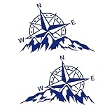 Pimastickerslab Kit 2 Adesivi Rosa dei Venti Adventure Avventura Offroad Auto Camper Decalcomanie Scegli Colore e Misura -cod. 1654- (049 Blu Royal, cm 25 x 16 cad.)