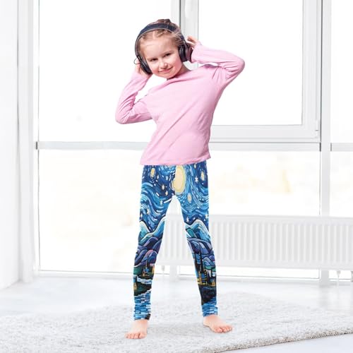 Toddler Girls Leggings Printed Yoga Pants Leggings Village Starry Sky for Kids4