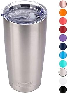 SUNWILL 20oz Tumbler with Lid, Stainless Steel Vacuum Insulated Double Wall Travel Tumbler