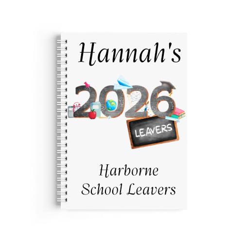 Personalised School Leavers Notebook 2026 – Autograph Book for Kids, End of Term Memory Book, Year 6 Class Leavers Gift, A5 Spiral Notebook