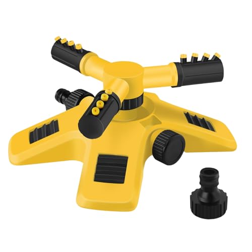 Sprinkler de Jardin pour pelouses, greffin Automatique à la pelouse avec 3 Bras réglables, Glissement d'eau Rotatif à 360 ° pour pelouse, Grande Couverture de Couverture pour la Cour pour Yard