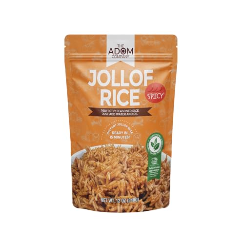 THE ADOM COMPANY - Authentic Native Jollof Rice Mix, Ready-to-Cook, Richly Spiced, All-Natural, No Preservatives, 20-Min Meal, Perfect for Family & Parties, 430g (Mild)