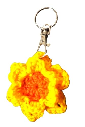 Daffodil Keyring, Handmade Easter Daffodil keyring, Handmade gifts, Daffodil gifts, gift for her, Crochet flower keychain, Daffodil keyrings, Daffodil