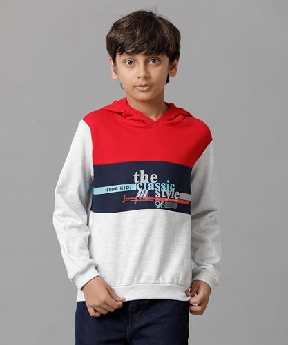 Image of KYDA KIDS Boys Cotton Hooded Neck Hoodies - Sweatshirt with Hoodies Full Sleeves Boys Winter Wear, Long Sleeve Sweatshirts for Boys - Regular Fit Multicolor(HOOD-A-C5-9-10Y)