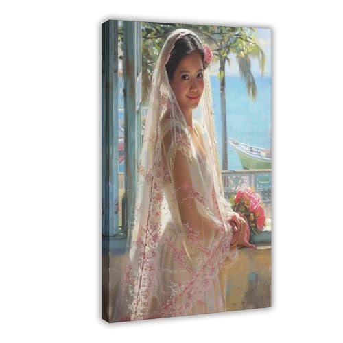 Impression d'art de mariée philippine - Toile élégante 61x91 cm