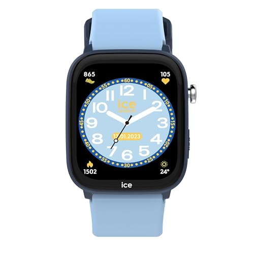 ICE-WATCH - Ice Smart Junior 3.0 Find My Blue Light Blue - Montre connectée géolocalisable Bleue pour garçon avec Bracelet en Silicone - 024548 (1.75 Pouces)