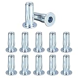 Awclub M5 Multi-Grip Rivet Nuts, 12pcs Pre-Bulbed Shank Flat Head Threaded Insert Nut Carbon Steel Plus Nuts Construction Fasteners for Industrial