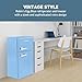 West Bend Mini Fridge with Freezer for Bedroom, Office, Bar or Dorm Room, Retro Compact Refrigerator features Glass Shelves, Manual Defrost and Adjustable Temperature Control, 3.1-Cu.Ft., Blue