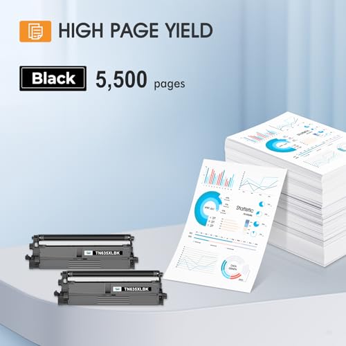 Image of TN635XL TN635 Black Toner Cartridge TN635XLBK for Brother MFC-L8930CDW | Compatible for Brother TN 635XLBK TN635BK TN-635XL HL-L8430CDW MFC-L8730CDW HL-L8570CDW MFC-L8970CDW HL-L8430CDWT Printer