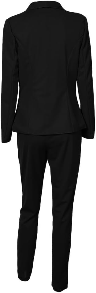 CHICME Womens Suits 2 Piece Set Notched Collar Blazer and Drawstring Pants Suits Set Casual Business Outfits