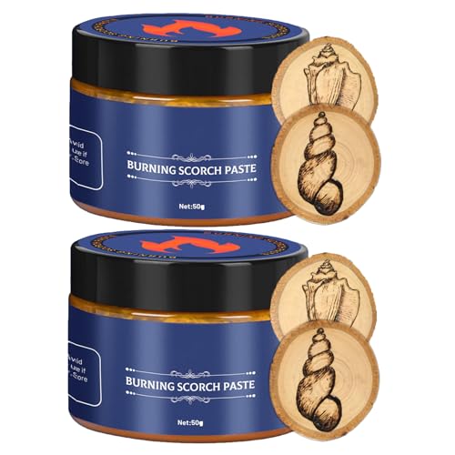 Wood Burning Paste, 2 Pieces Wood Burning Gel, Woods Burnings Marker, Multi-Function Woods Burnings Paste Gel for Crafting, Burnin-g Torch Pastes for Creating Intricate Patterns Leather