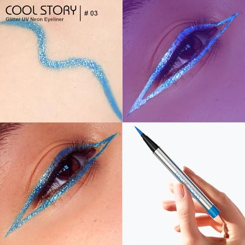Delineador líquido con brillo UV neón Azul 0.02 Fl Oz miniatura 5
